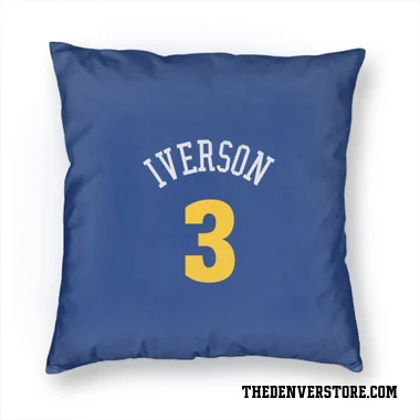 Blue Denver Nuggets Allen Iverson   Pillow Cover (18 X 18)