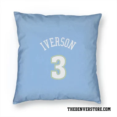 Blue Denver Nuggets Allen Iverson  Power  Pillow Cover (18 X 18)