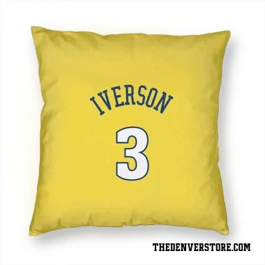 Gold Denver Nuggets Allen Iverson   Pillow Cover (18 X 18)