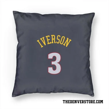 Navy Denver Nuggets Allen Iverson   Pillow Cover (18 X 18)
