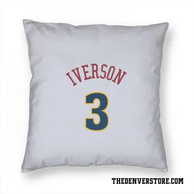 White Denver Nuggets Allen Iverson   Pillow Cover (18 X 18)